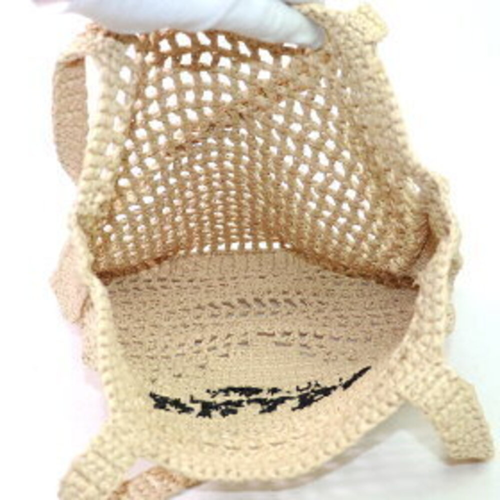 Prada Tote Natural Bag Raffia Crochet Logo - Picture 7 of 7